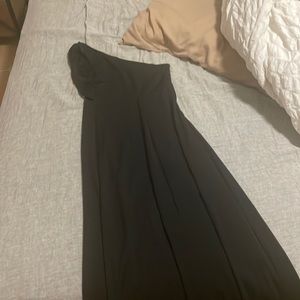 Birdy Grey one shoulder black bridesmaid dress